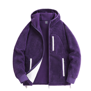 秋冬季保暖抓绒衣男女连帽加厚卫衣徒步运动户外轻量化舒棉绒外套