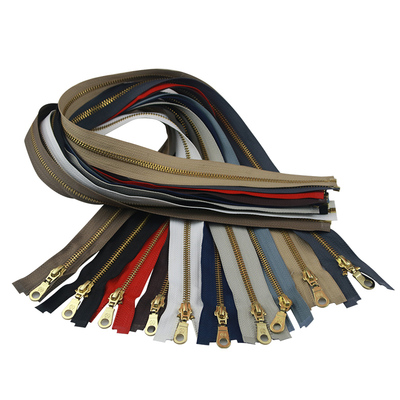 5号金属铜拉链彩色羽绒服辅料