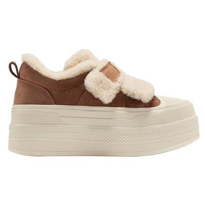 GGCC厚底加绒休闲板鞋棉鞋女