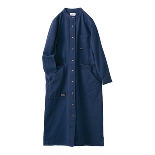 冬季新品 桑妮库拉/Sunny clouds纯棉山系工装风衬衫连衣裙藏蓝女