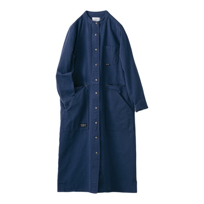 藏蓝色衬衫连衣裙宽松女