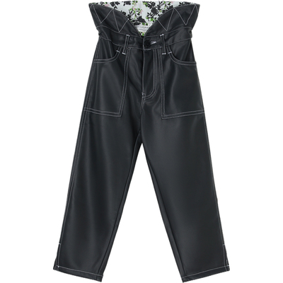 【折扣】Philosophy 女童装黑色涂层面料裤子