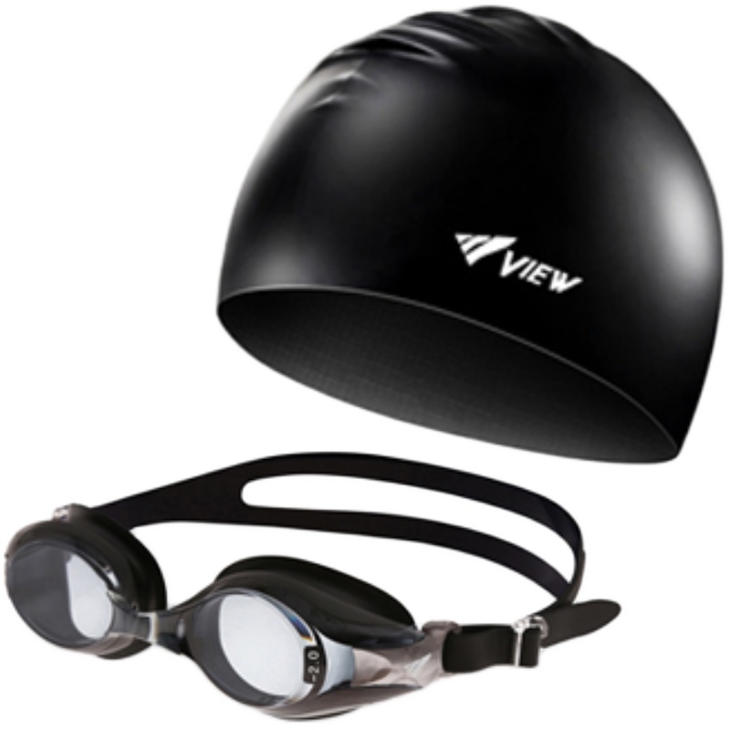 TABATA近视泳镜高度数日本VIEW原装进口高清防水防雾1000度游泳镜