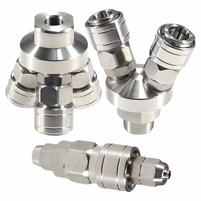 304不锈钢接头C式二通SMV三通SMY气动快速快插气泵压机