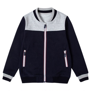 伊顿中小学生校服学院英伦春秋运动服藏青灰色撞色棒球服校服套装