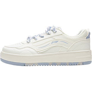 李宁奶酪丨休闲鞋女鞋2026新款春季轻便板鞋厚底女子小白鞋运动鞋