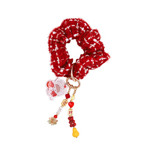 肉肉酱樱桃猫猫手机壳挂绳手提款串珠可爱包包挂件原创新款手机壳挂件防丢百搭装饰红色卡通可爱创意女