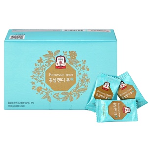 正官庄红参紅參润喉糖无蔗糖高丽参木糖醇礼盒160g韩国直邮代购