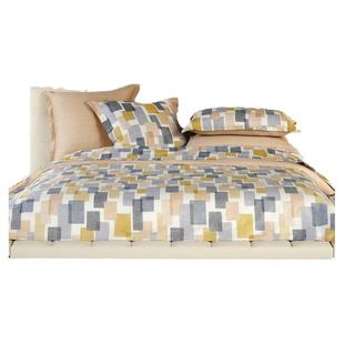 BOSS进口全棉贡缎商务几何轻奢高级感纯棉床上用品四件套MIRRORS