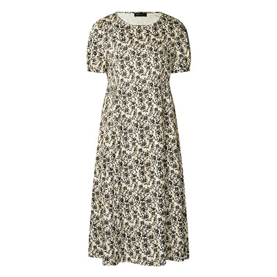 BCBG夏季万千裙装时髦棱镜碎花法式度假花卉印花泡泡袖连衣裙女