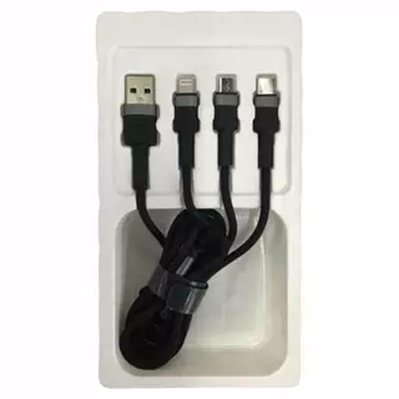 思科耐一拖三充电线3A快充1.2米
