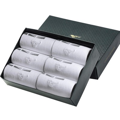 纯白色七匹狼100%棉防臭中筒袜子