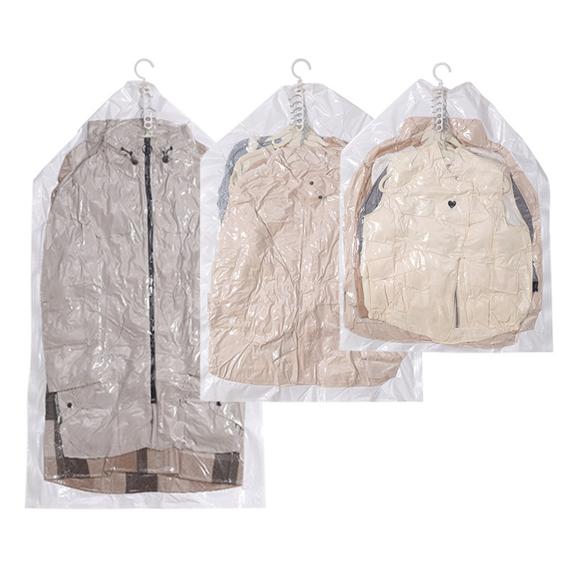 加厚羽绒服抽真空压缩收纳袋悬挂式装大衣服防尘衣柜整理专用神器