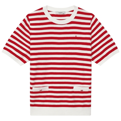 哈吉斯纯棉针织衫短袖女