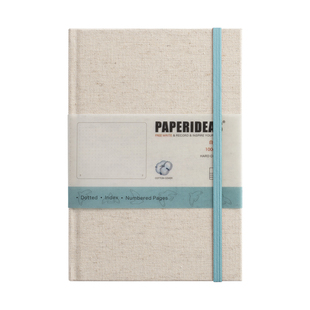 PAPERIDEAS白瑶纸记事本A5环保棉麻本子横线笔记本高颜值硬面绑带本点阵无酸纸95.6g自研纸定制logo企业会议