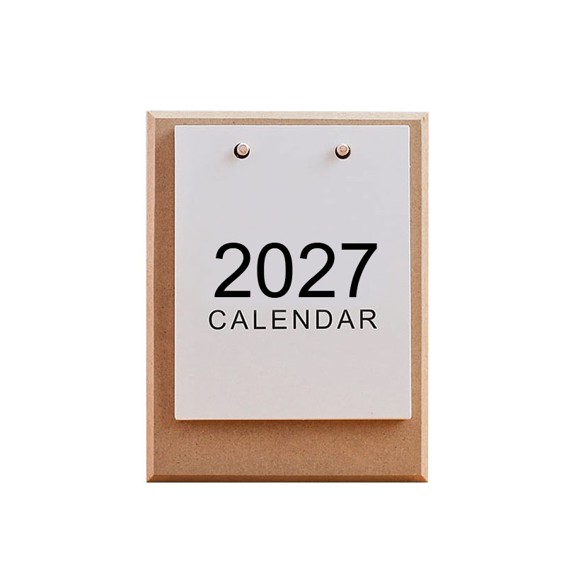 2027年台历创意办公摆件桌面计划本式小清新简约木质2026年可拆卸日历本北欧小日历ins风计划表记事台历定 制