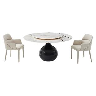 意式极简富士白天然大理石餐桌设计师别墅创意罗奇堡水滴餐桌组合