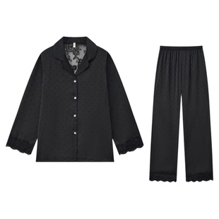 法式性感黑色爱心露背镂空蕾丝真丝睡衣轻奢高端气质贵妇名媛睡衣