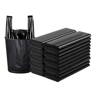垃圾袋家用手提式加厚款背心超厚提拉式宿舍用学生提手式20升黑色