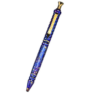 限量版手工钛合金战术笔金属按压枪栓笔防身签字笔防卫笔武器EDC