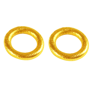 金佛爷18K金圈配件闭口圈古法黄金实心圆圈隔片手工diy手链绳配件