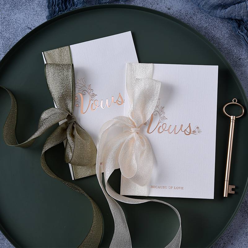 婚礼誓言卡对折式致辞新娘清新简约宣言卡式卡小韩复古风结婚