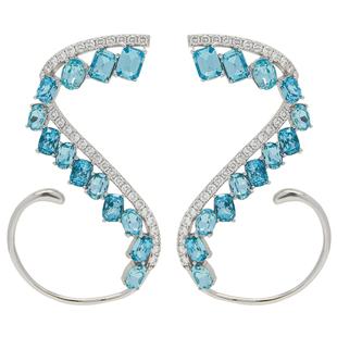 LAMUANA羽翼系列复古夸张珍珠流苏小众设计感耳钉长款礼服耳饰