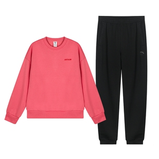 安踏中年妈妈套装女春秋时尚宽松大码运动休闲户外卫衣长裤两件套