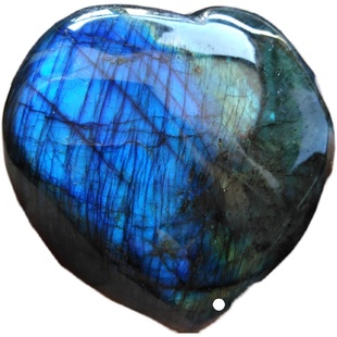 天然水晶拉长石灰月光超强光手把件小摆件蓝光紫光随形原石小颗粒