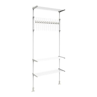 顶天立地式多功能门厅衣帽架免打孔衣架客厅鞋架可伸缩玄关置物架