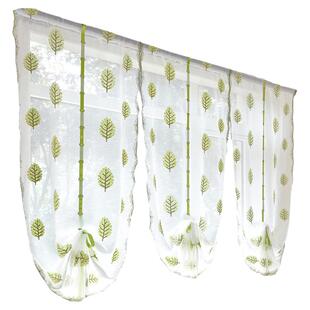 扇形升降气球帘欧式窗帘免打孔窗纱帘隔断提拉罗马帘门帘飘窗装饰