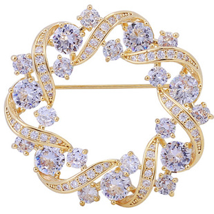 紫罗兰迪梦莫比乌斯环圆形胸针高档女奢华气质高级胸花别针配饰潮