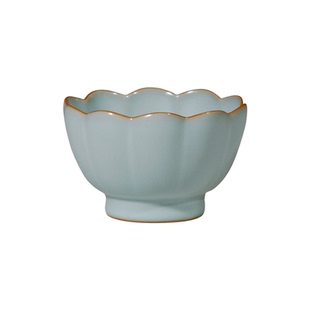 汝窑莲花杯功夫茶杯品茗杯主人杯茶盏景德镇陶瓷复古天青汝瓷茶具