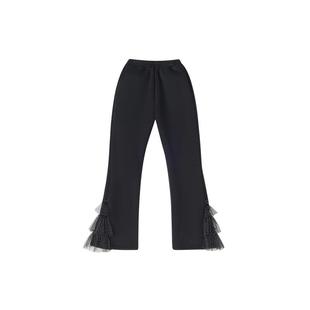 笛莎官方童装女童裤子冬季新款中童女孩儿童洋气时尚针织喇叭裤