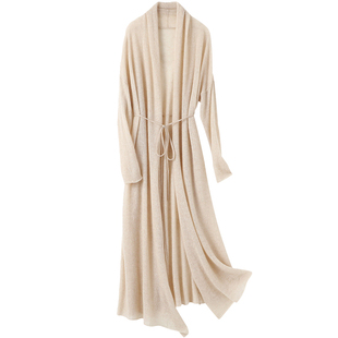 dream云朵般柔软 清风拂面 纯羊绒针织开衫 长款空调防晒衫薄外套