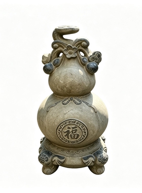 天然青石手工雕刻葫芦招财摆件