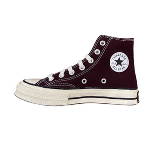Converse匡威1970S三星标高帮男女情侣系带帆布鞋板鞋酒红169342C