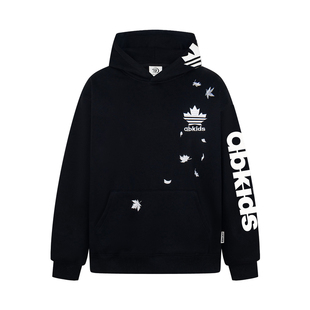 126KID 美式复古枫叶刺绣连帽卫衣男女宽松加绒情侣外套潮牌