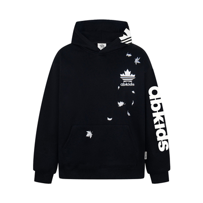 美式复古枫叶刺绣连帽卫衣