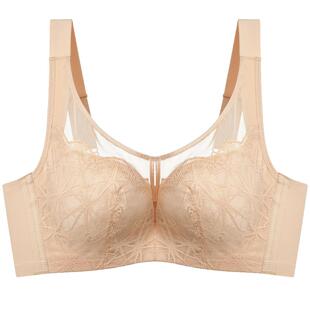 芬怡轻薄大胸显小内衣女大包容承托防下垂减压宽肩带有钢圈棉文胸