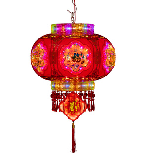 2026新款旋转灯笼一对硬壳七彩led走马灯阳台大门口春节新年装饰