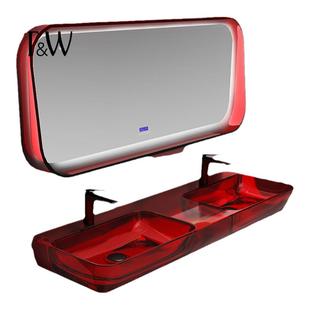 TW特拉维尔透明树脂家用洗脸盆挂墙式洗手盆欧式轻奢卫生间洗漱池