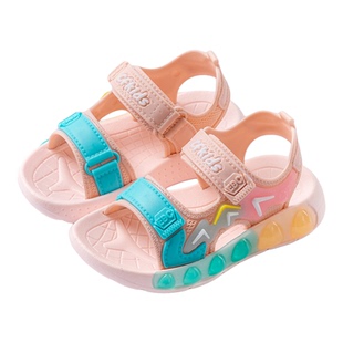 儿童凉鞋新款夏防滑软底女孩中大童魔术贴小童鞋宝宝沙滩凉鞋舒适