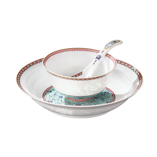 景德镇官方陶瓷中式吃饭碗家用高温白瓷专用面碗大汤碗玲珑餐具