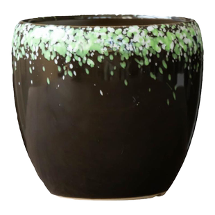 复古黑法师专用花盆家用高款肉肉老桩圆盆带托盘阳台绿植盆器