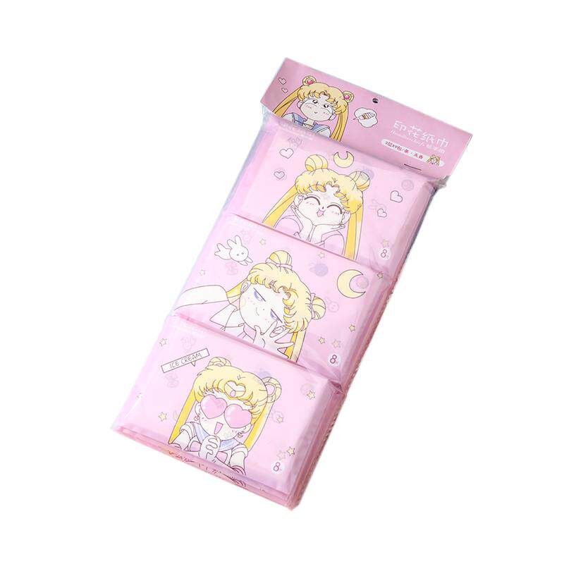 卡通美少女印花手帕纸家用9包