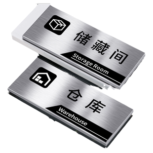 储物间仓库门牌不锈钢轻奢风标牌总经理办公室会议标识牌生产车间工厂区域厂长室销售技术部部门门口科室牌子