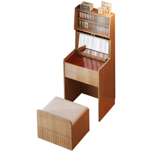 翻盖梳妆台小型卧室现代简约小户型迷你床头边柜收纳柜一体化妆桌