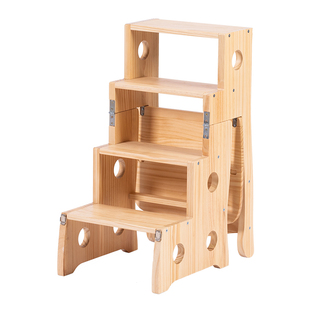 实木梯椅家用梯子椅子折叠两用多功能梯凳室内登高楼梯变形四步梯