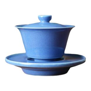 碧紫三才盖碗景德镇纯手工高温颜色釉摇摇杯水洗套组 110ml